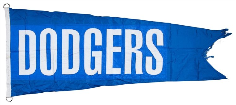 2015 Los Angeles Dodgers Flag Flown on Wrigley Field Scoreboard 
